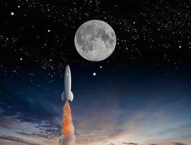 Rocket launching to the moon