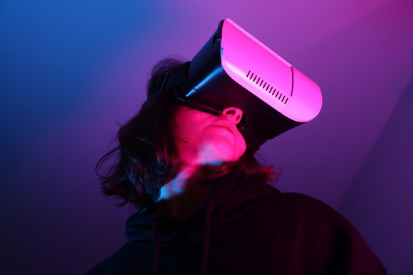 A person wearing a VR headset.