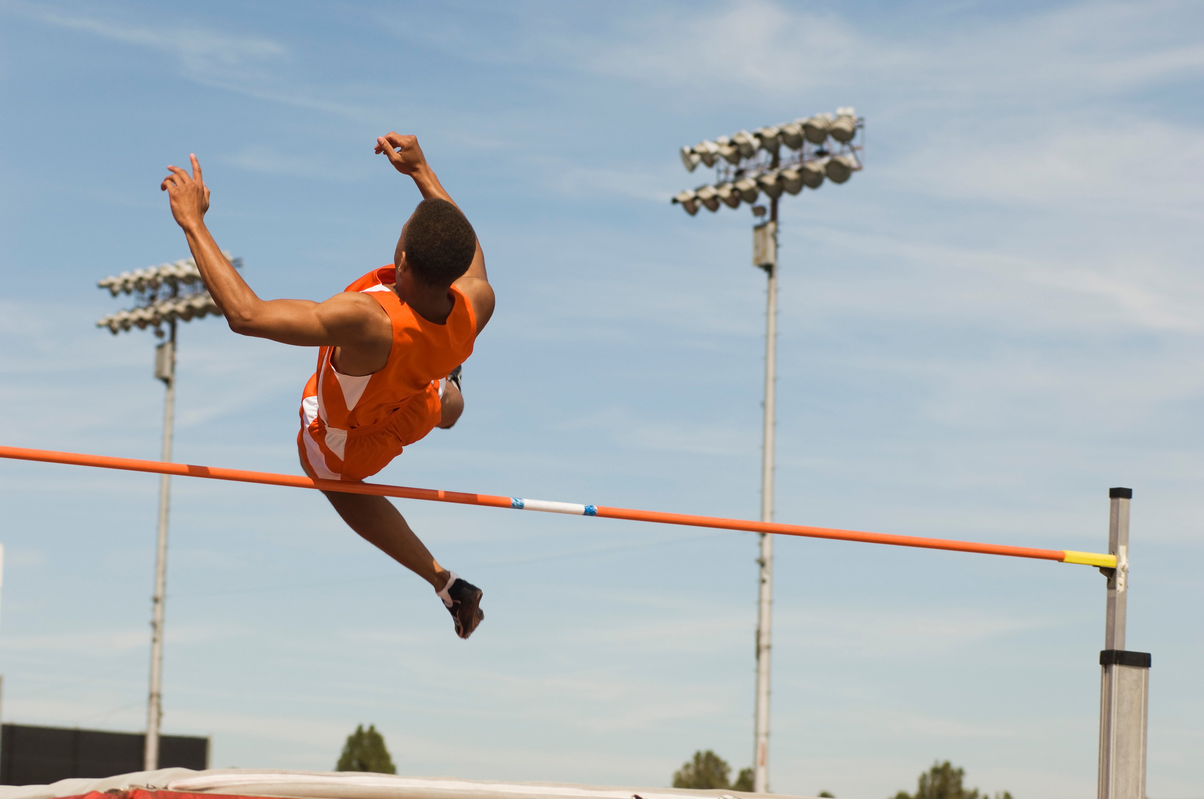Athlete on a high jump