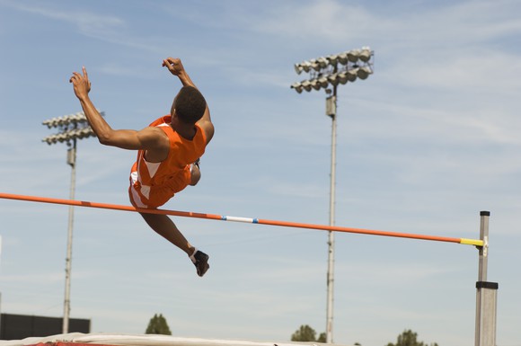 Athlete on a high jump