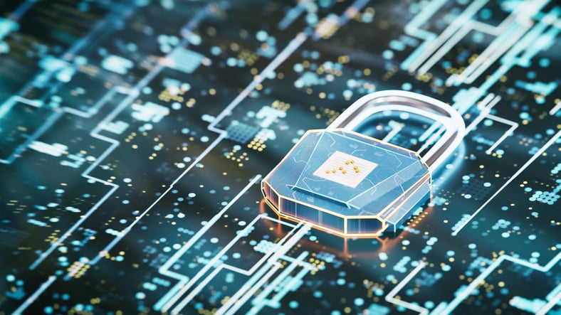 Lock on top of a circuit board.