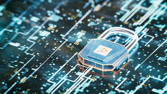 Lock on top of a circuit board.