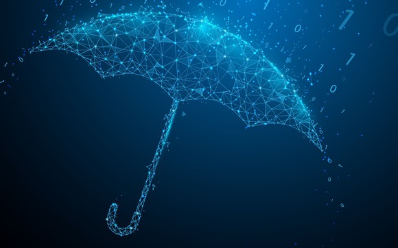 A digital rendering of an umbrella.