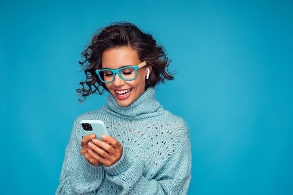 A person using a smartphone.