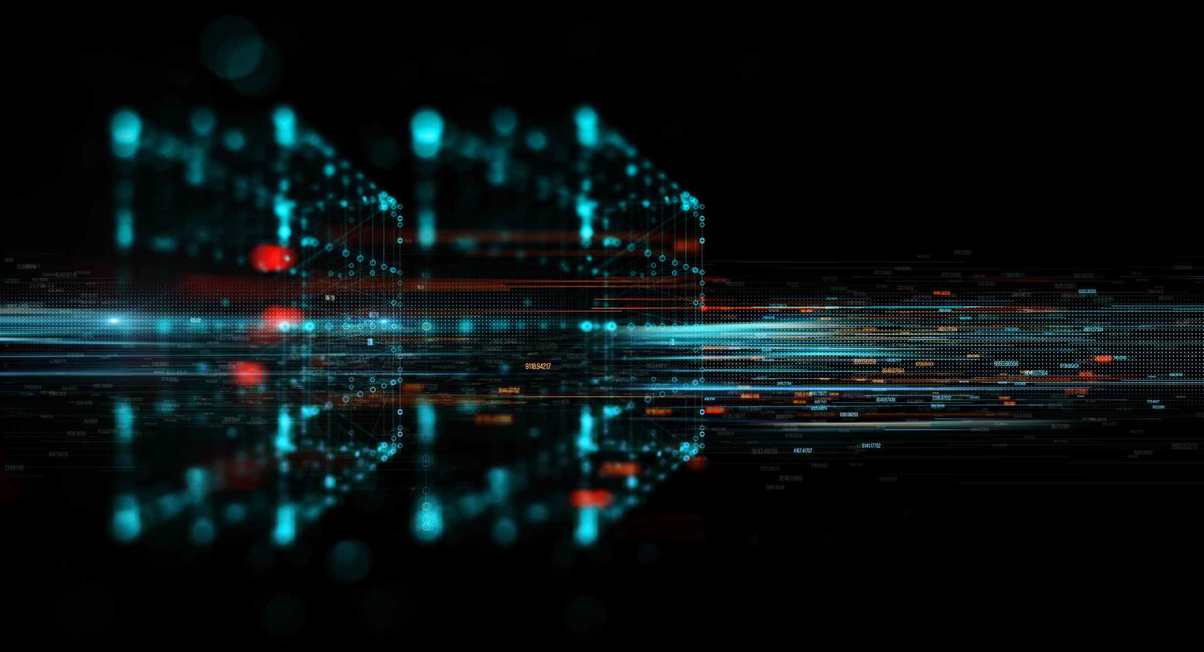 A digital depiction of blockchain technology. 