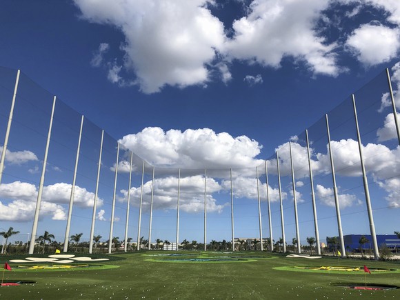 A large Topgolf driving range.
