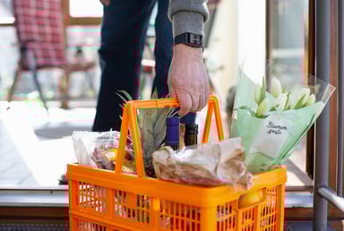 Delivered Groceries Being Brought Inside
