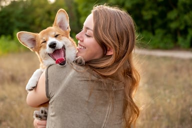 girl with dog