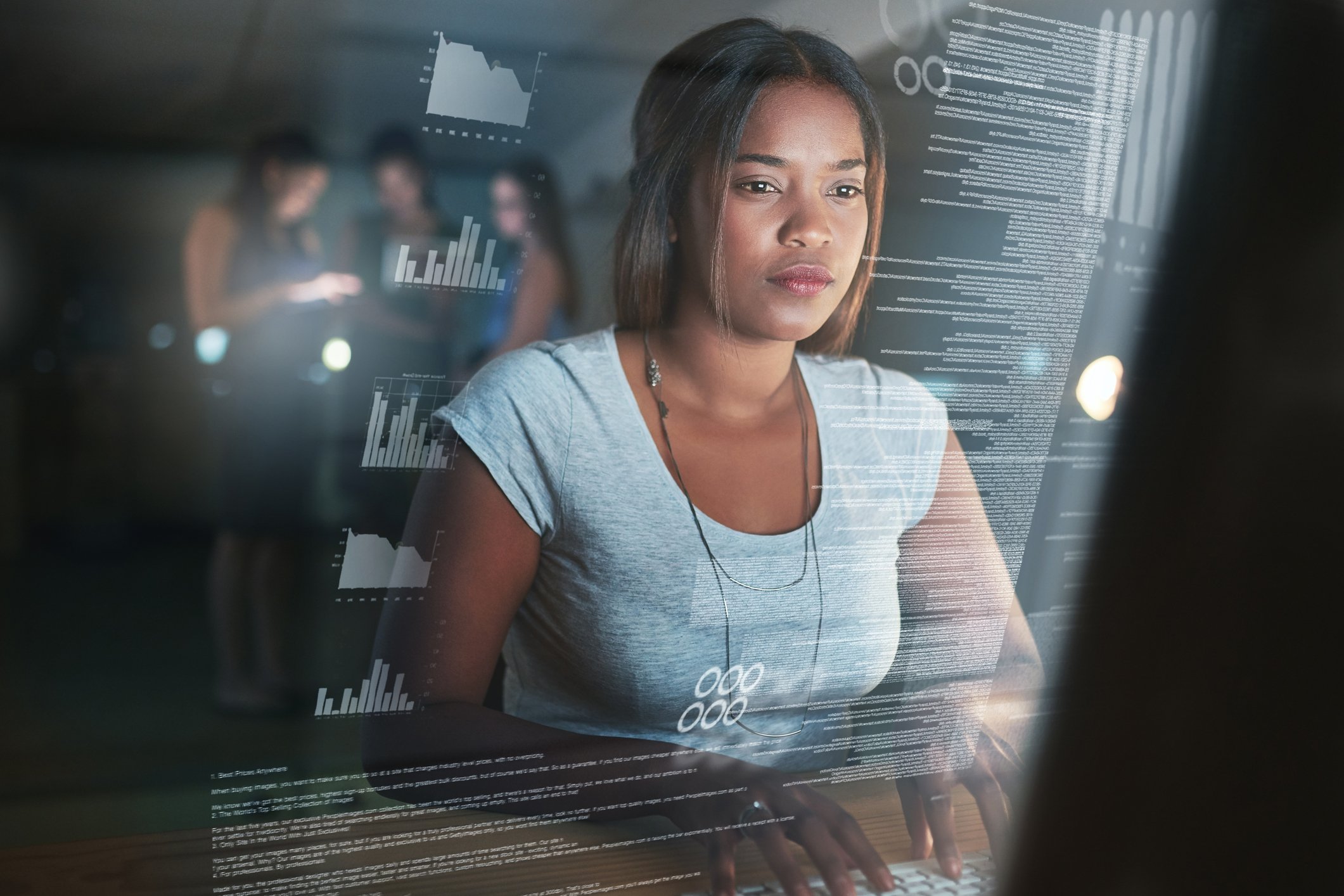 Person analyzing security data.