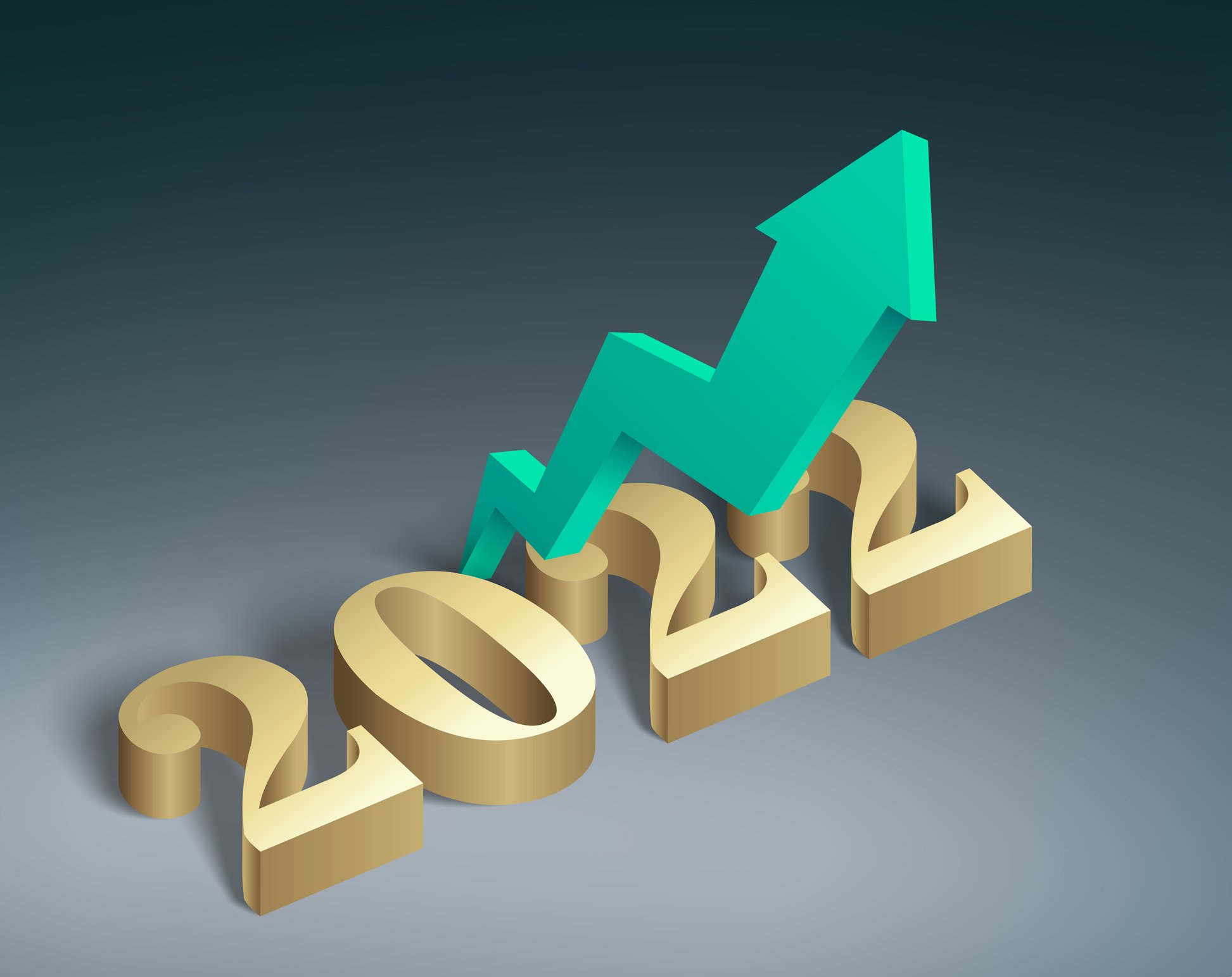 Golden 2022 with a green arrow pointing up