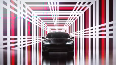 Tesla Model S Dramatic Lighting