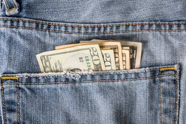 Cash in back pocket