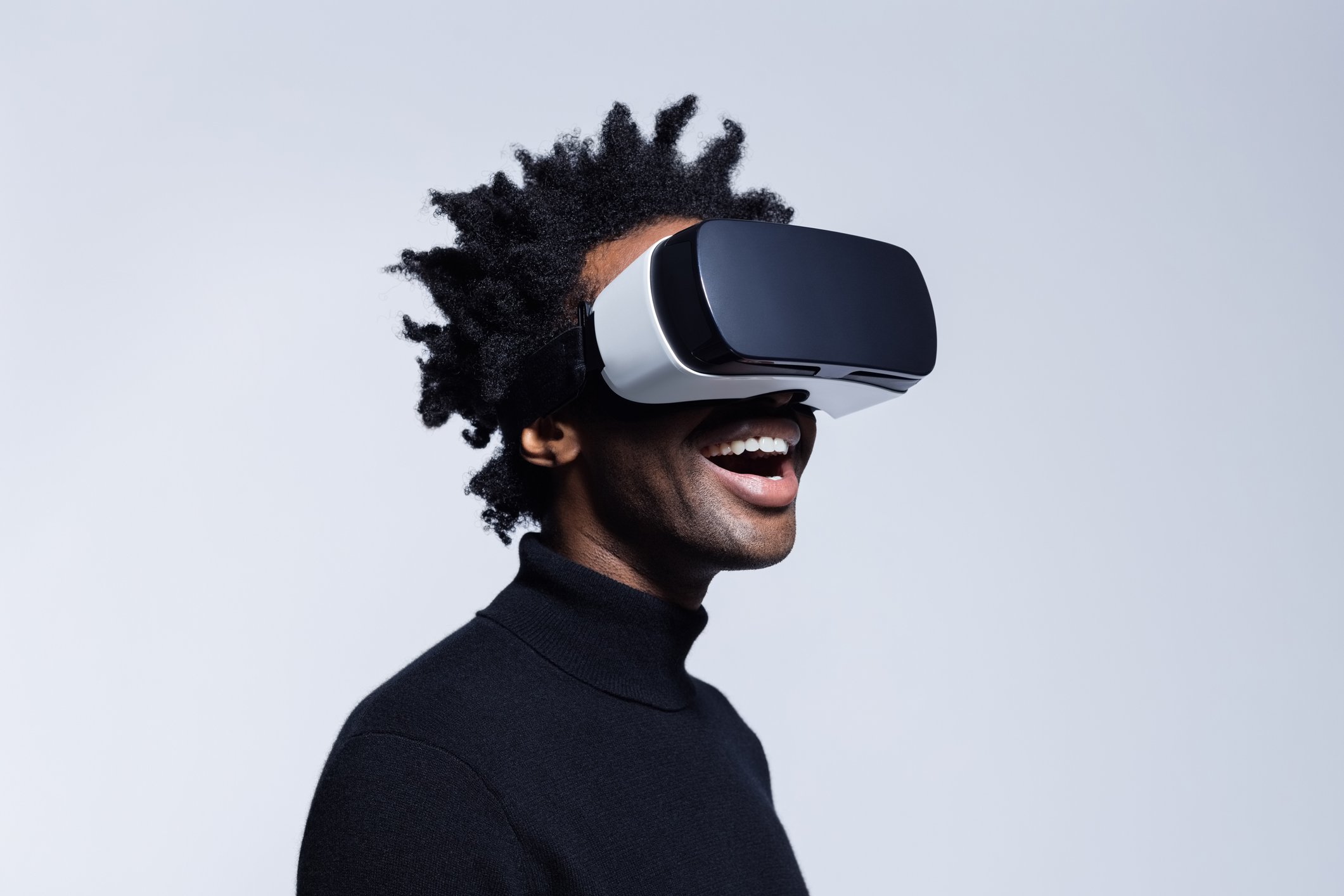 Man wearing AR/VR headset