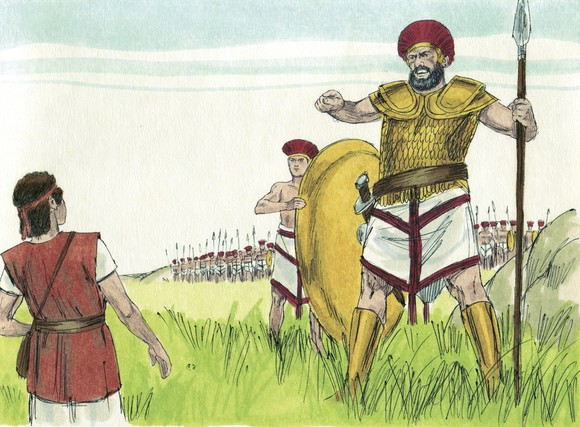 Picture representing David vs. Goliath.