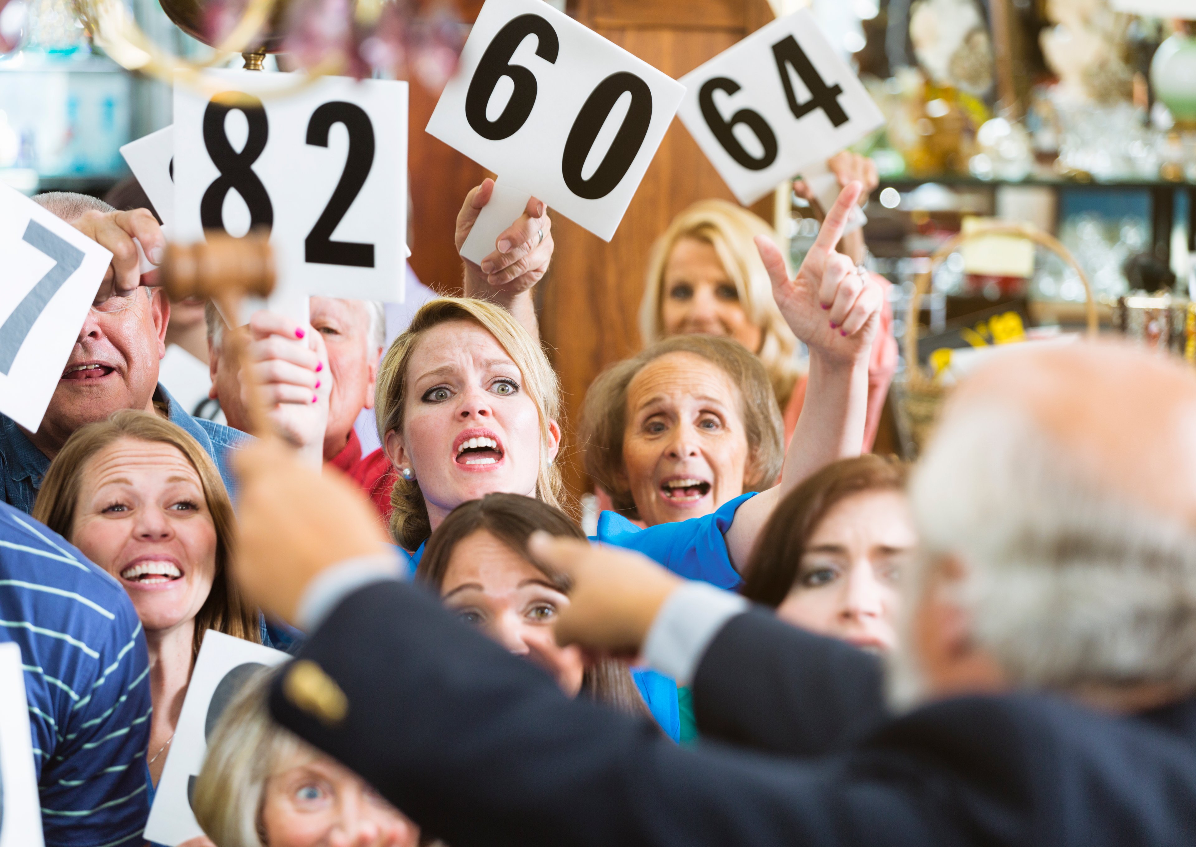 People at an auction.