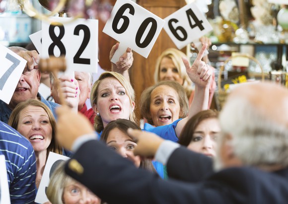 People at an auction.