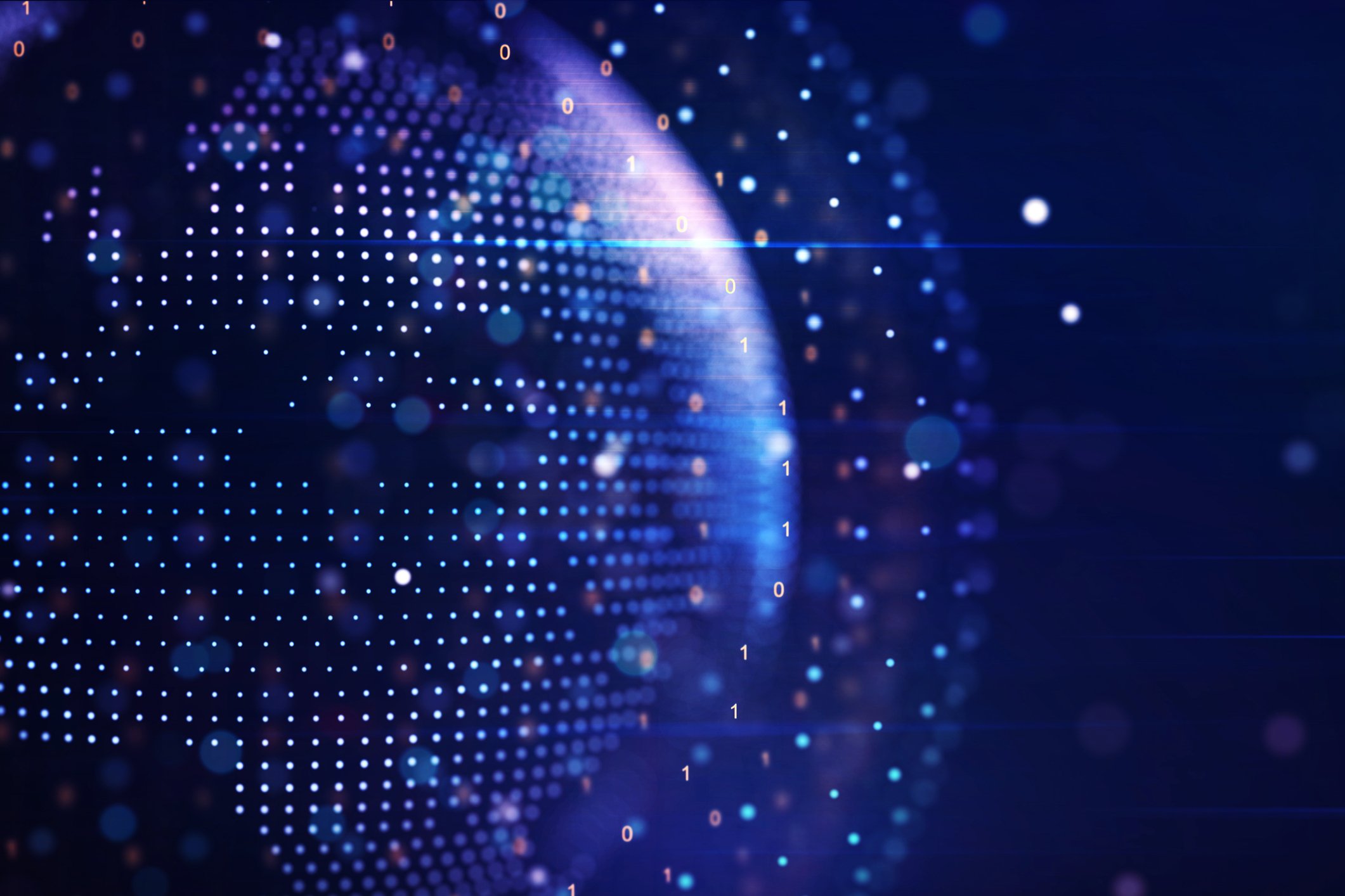 Globe with technology bubble