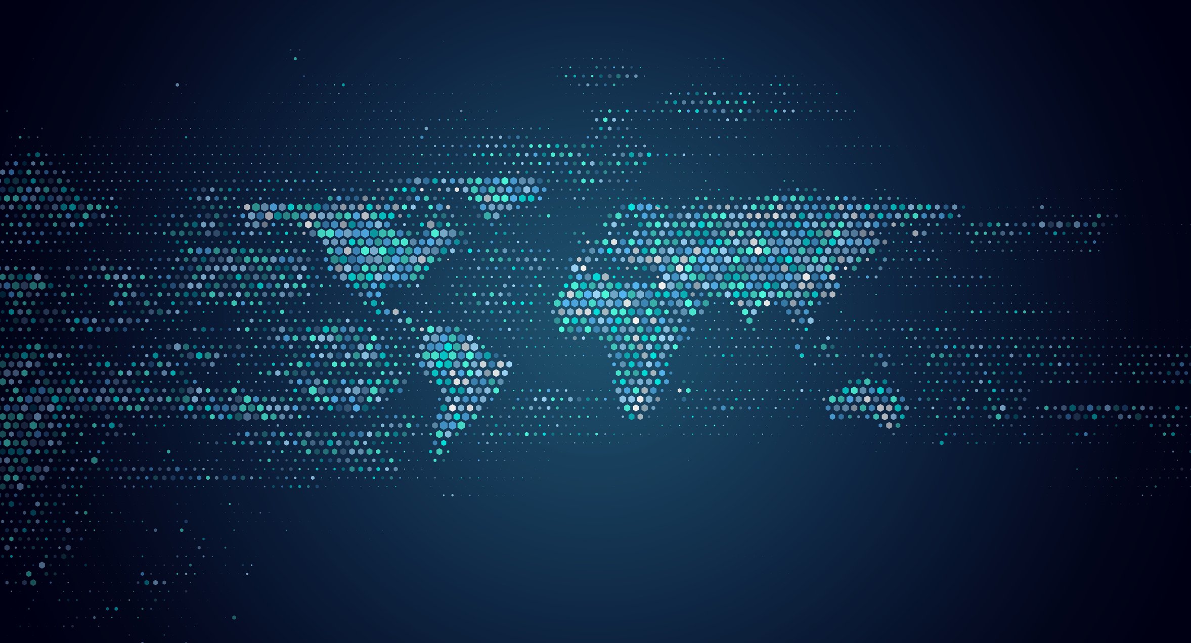 Digital-looking map of the world.