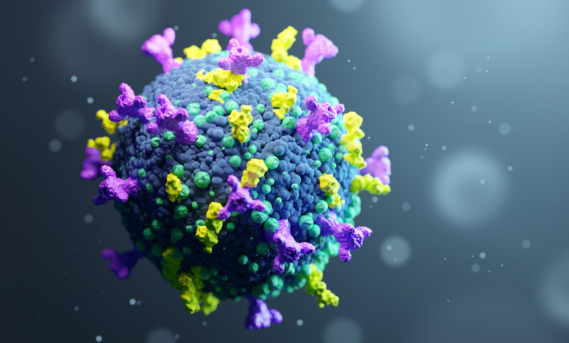Close up image of the novel coronavirus.