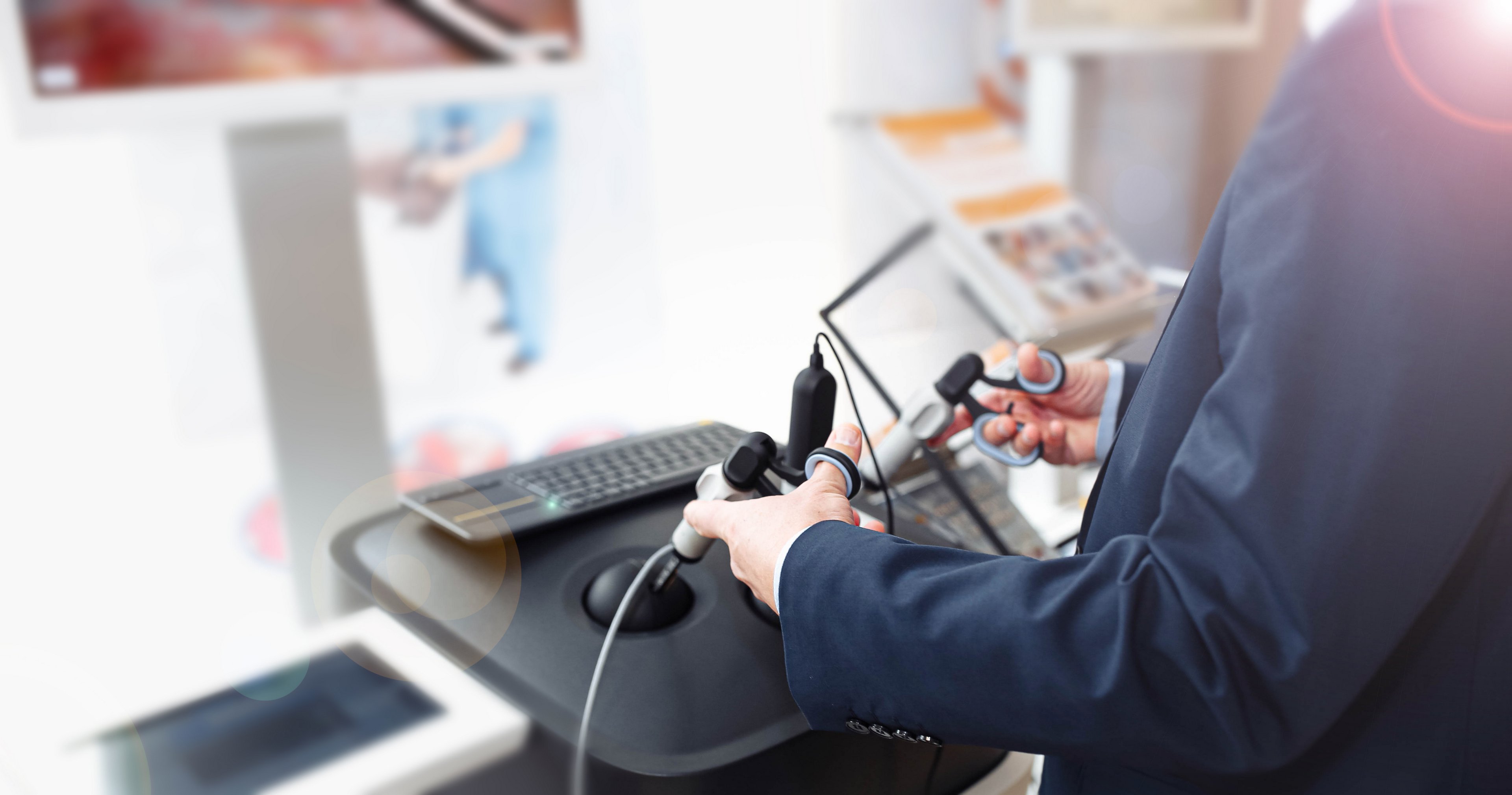 Surgeon using robotic-assisted surgical system