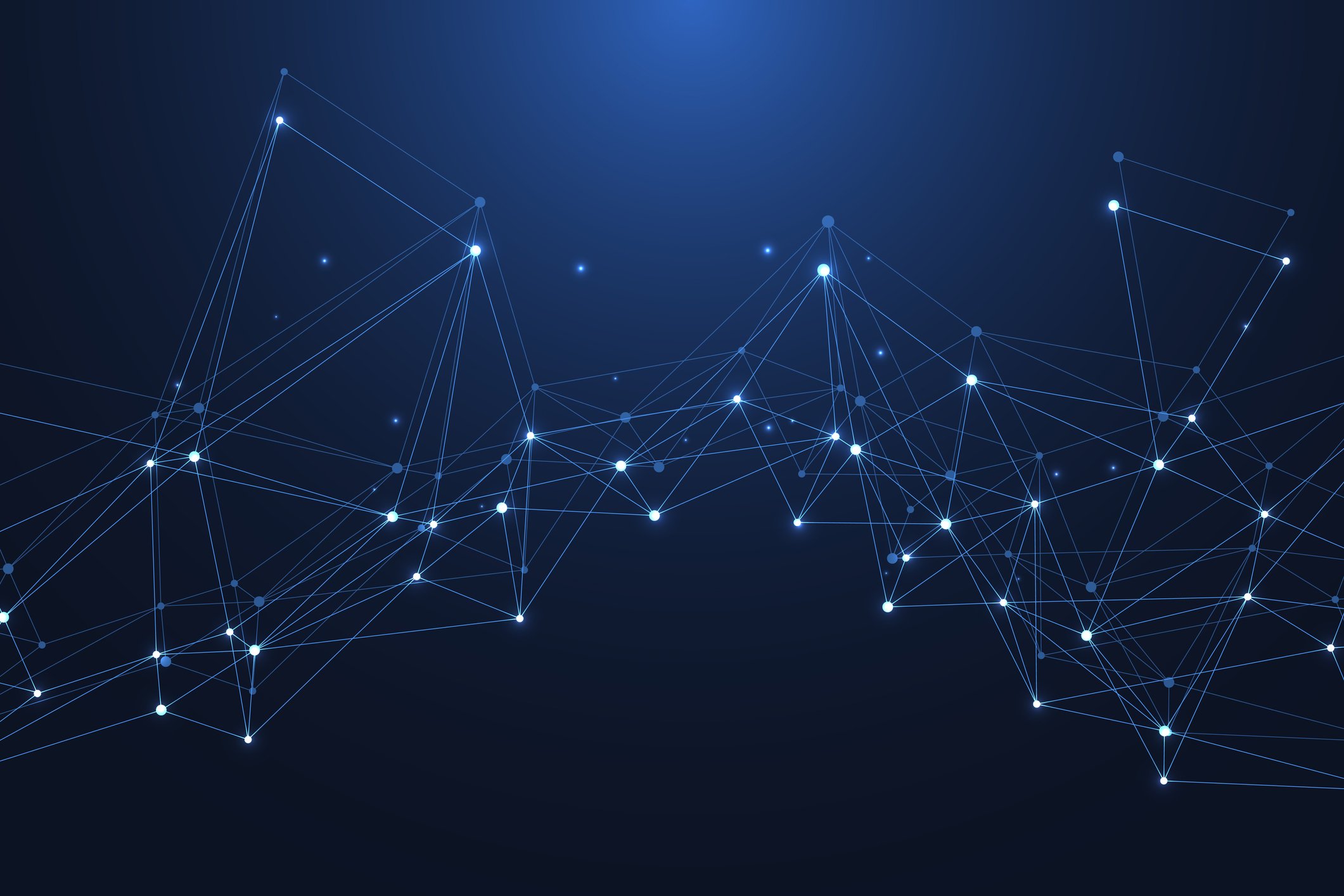 Digital-looking starry sky connected by lines.