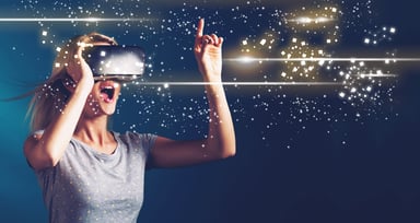 A person with a VR headset.