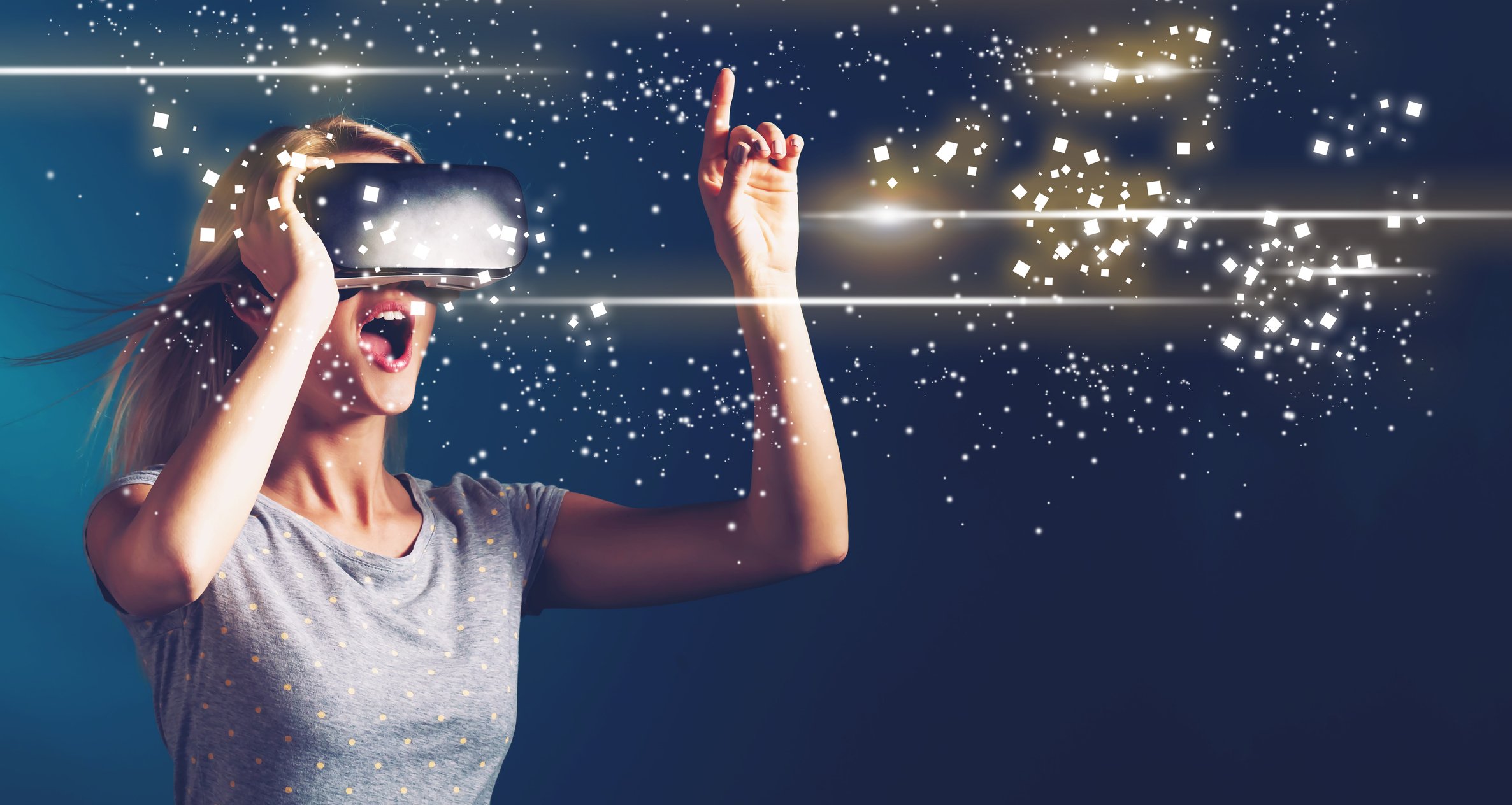 A person with a VR headset.