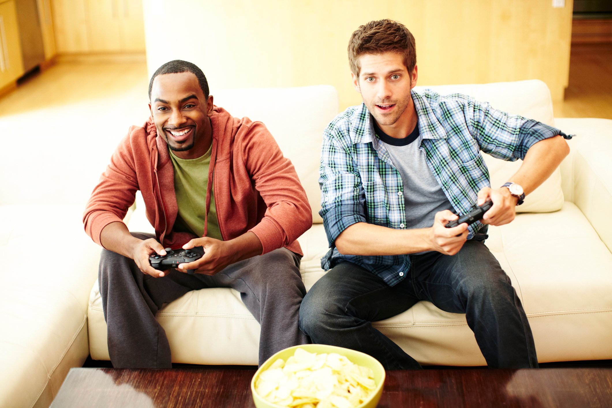 Two people playing a video game.