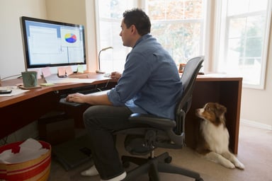 businessman working at desk
