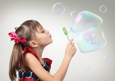 blowing bubbles