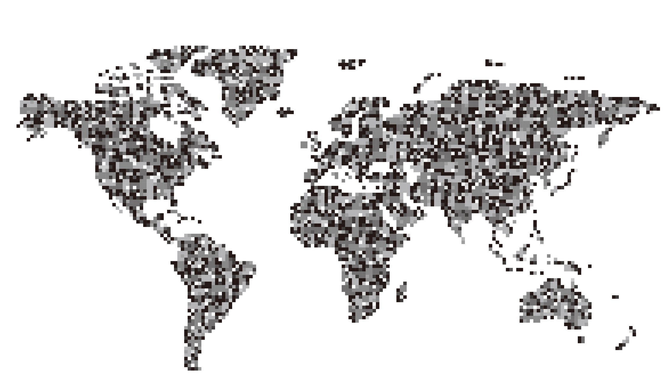 A pixelated map of the real world.