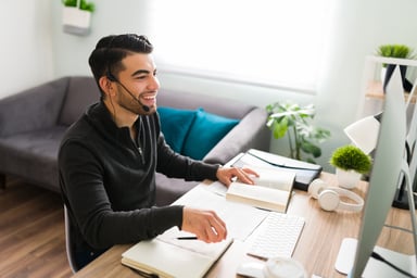 Man working from home 2022