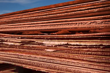 Stacks of copper.