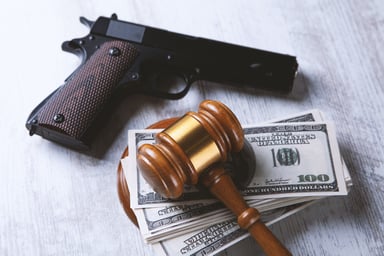 firearm gun gavel court cash money getty