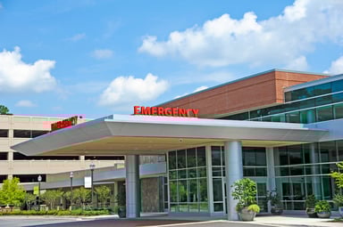 The exterior at a hospital's emergency room