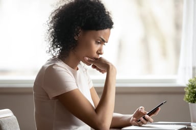 1. lady looking at phone