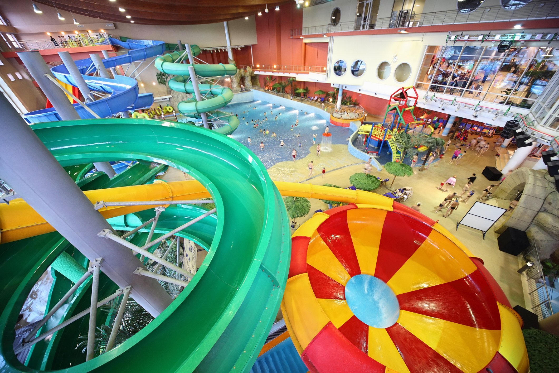 Indoor waterpark.