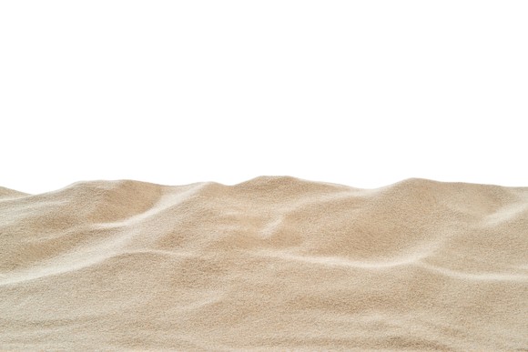 Sand on a white background.