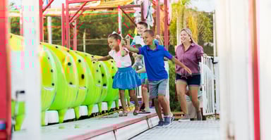 Starting a roller coaster ride