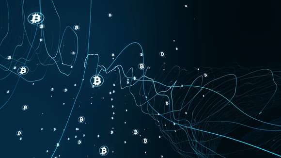 Constellation with Bitcoin symbols.