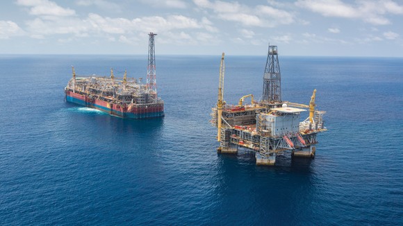 Offshore oil rig platform.