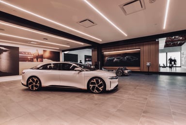 White Lucid Air at Showroom