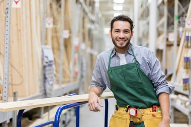 A worker in a home improvement store