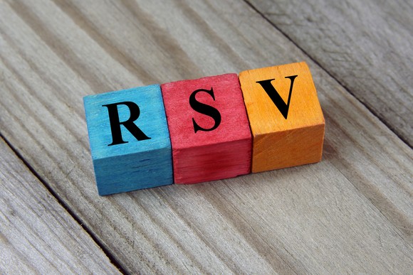 Wooden blocks that spell RSV.