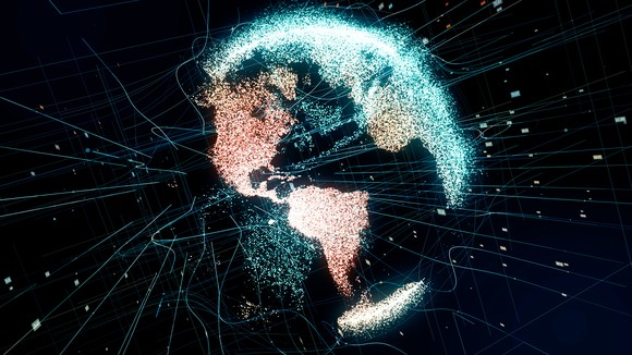 Digital model of the earth.