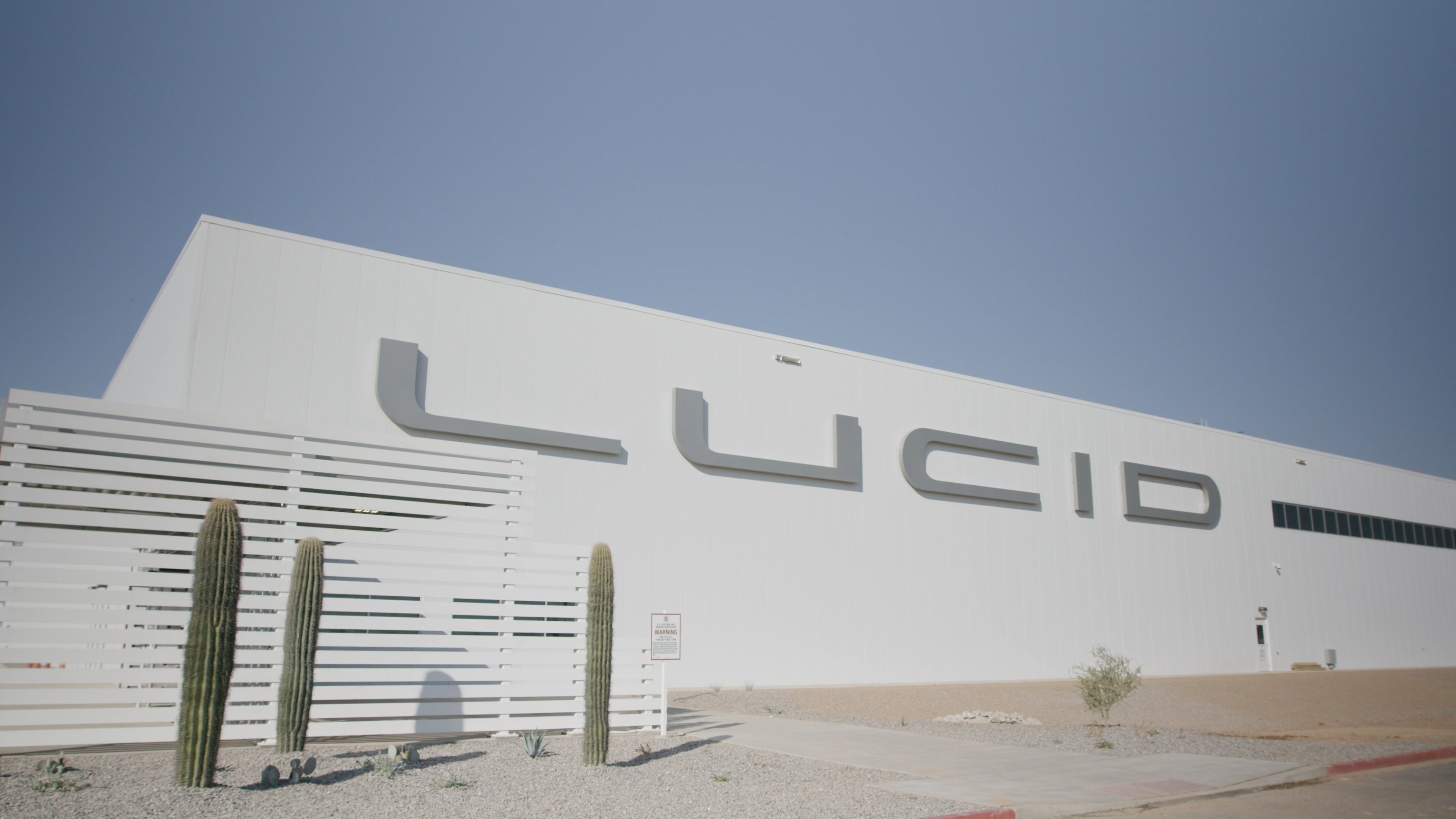 Entrance to Lucid manufacturing plant in Arizona.