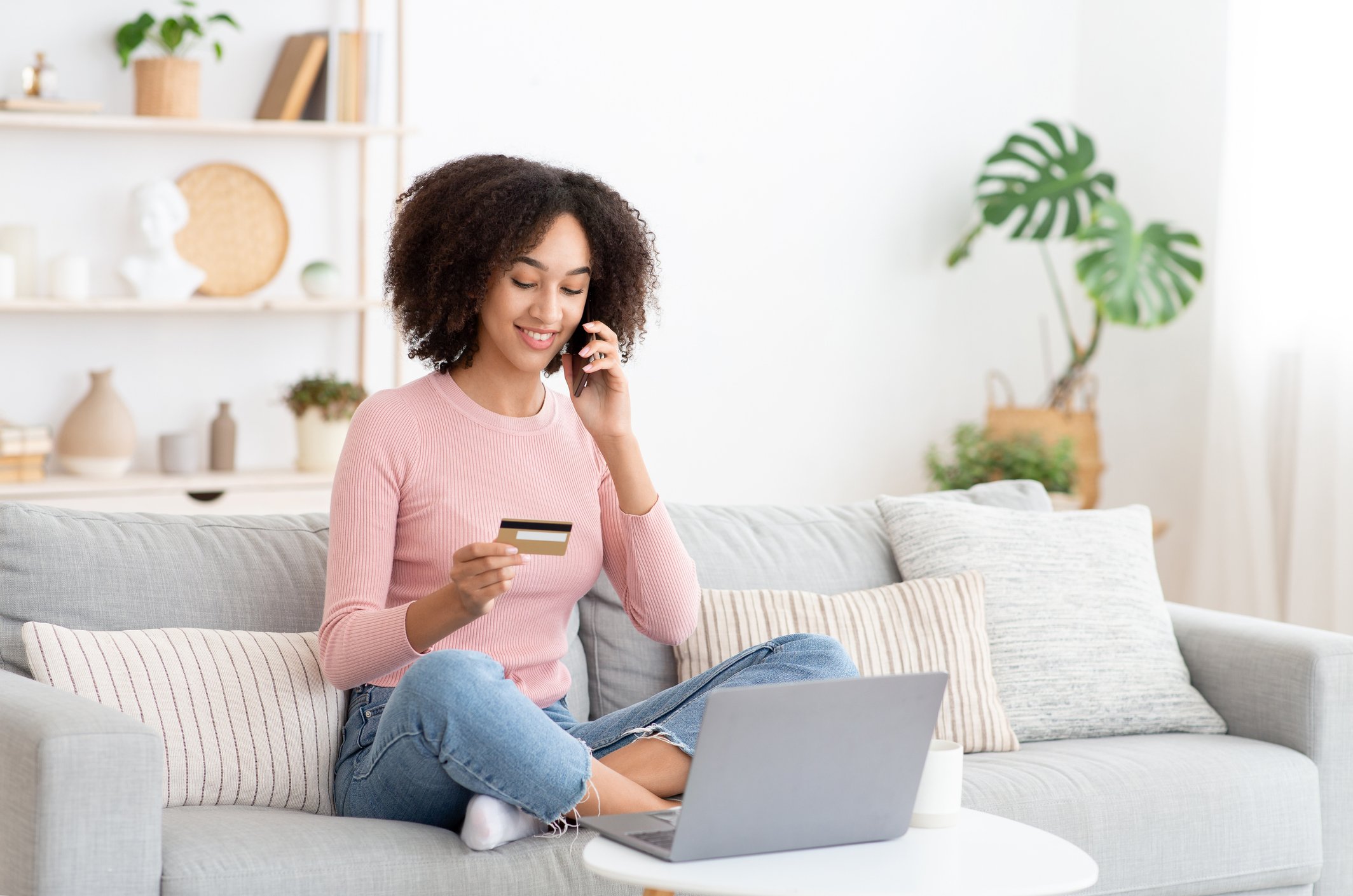 A person making an online purchase.