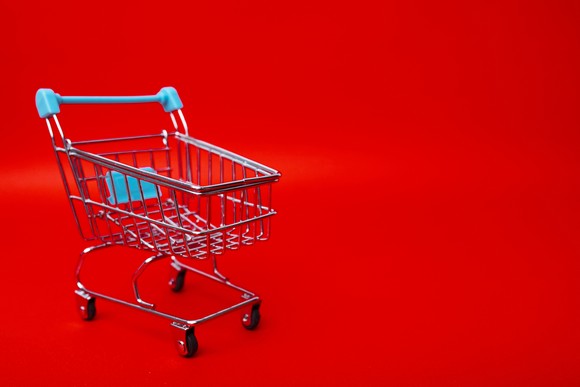 A miniature shopping kart.