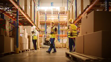 Employees working in a warehouse