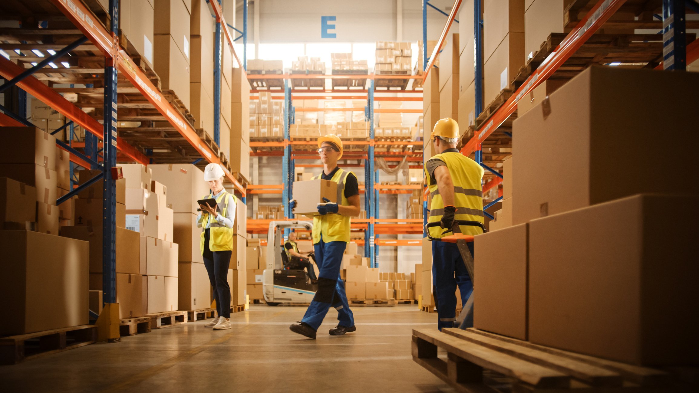 Employees working in a warehouse.